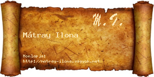 Mátray Ilona névjegykártya